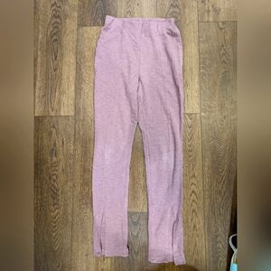 Smash + Tess dusty rose coloured high rise flare pants split seam size small